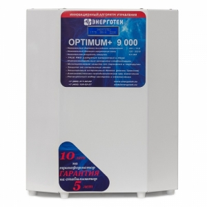 Однофазный стабилизатор Энерготех OPTIMUM+ 9000(HV), вид спереди